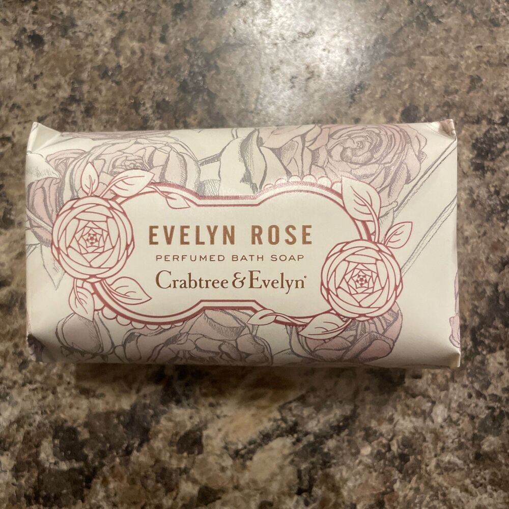 CRABTREE & EVELYN EVELYN ROSE PERFUMED BATH SOAP BAR 3.5oz NOS